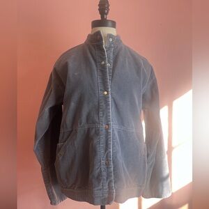 Women's Gray Corduroy Utility Jacket